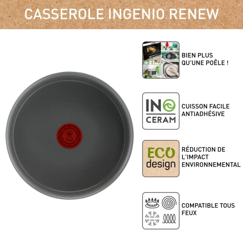 41wwiqfsjhl 2.jpg Casserole Tefal Ingenio Renew 20 cm, Céramique antiadhésive, Cuisson saine pour la famille, Tous feux dont induction L26