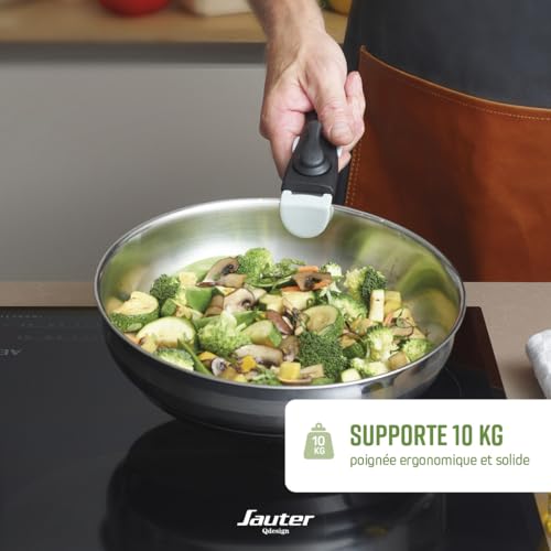 41wrcjebghl.jpg Batterie de cuisine à induction Qdesign 4 pièces - Acier inoxydable - Lot pour tous types de feux - Sans PFOA - Argenté