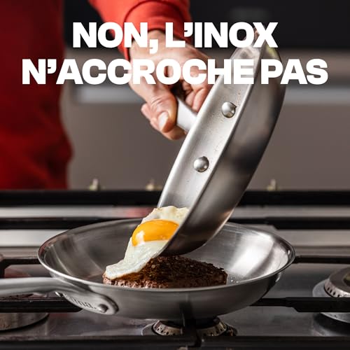 41xyzx ioml.jpg Poêle induction Atma la Bonne 30cm - Inox triple couche - Sans PFAS - Fabriquée en France