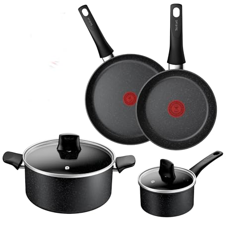 41yqkq5ehfl.jpg Tefal Lot de 4 casseroles + poêles + faitout, revêtement anti-adhésif haute performance, compatible induction, pour cuis