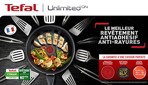 512mrwzl1rs.jpg Tefal Unlimited Revêtement antiadhésif résistant aux rayures Poêle à frire 22 cm Haute performance Indicateur de tempéra