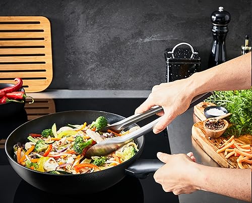 5134wpeh9vl.jpg Tefal G28804 Poêle à frire Hard Titanium Noir, en aluminium, revêtement antiadhésif inoffensif, indicateur de températur