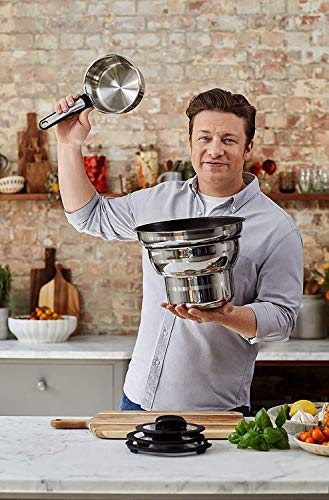 513q9jp2 jl.jpg Tefal Ingenio Jamie Oliver Set de casseroles en acier inoxydable pour tous types de plaque de cuisson, cuisiniers amateu