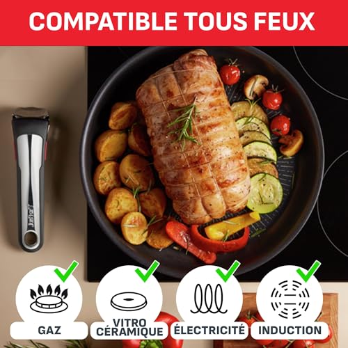 51640i1fcol.jpg Tefal Lot Ingenio Batterie de cuisine 20 pièces, induction, empilable + bloc de couteaux K2324S55, acier inoxydable