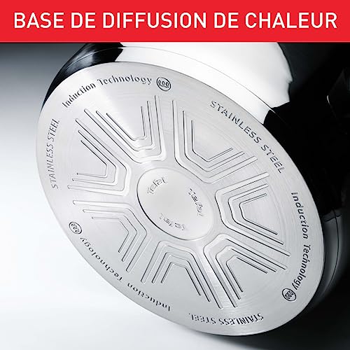 517um9jp0fl.jpg Casserole Tefal 16 cm, induction, acier inoxydable 18/10, garantie 10 ans, filtre à couvercle Casserole Tefal Duetto 1