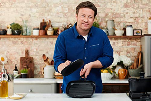 5184szcgtvl.jpg Tefal Jamie Oliver Premium fonte d'acier 22 cm, Fonte, Noir - Grill presse, Fonction chauffage rapide - 22 cm