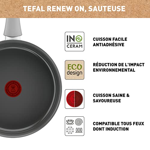 51coxxcfq4l.jpg Sauteuse Tefal 24 cm induction antiadhésif ceramique eco-conçue cuisson saine thermo-signal Fabriqué en France Renew On
