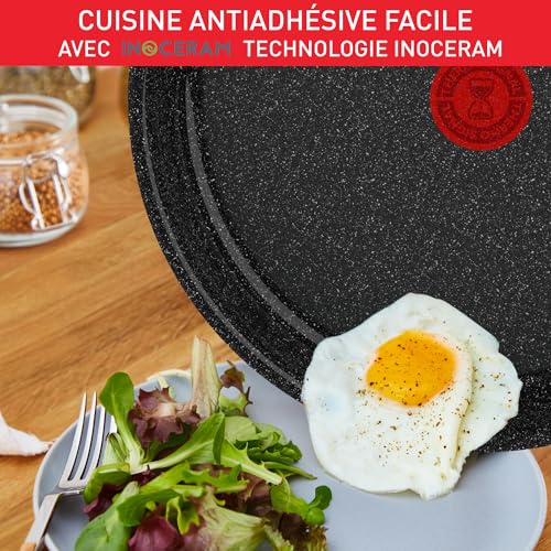 51czelx3jxl.jpg Tefal Ingenio Lot 8pièces Revêtement céramique antiadhésif pour induction Casseroles et poêles Poignée amovible Fabriqué