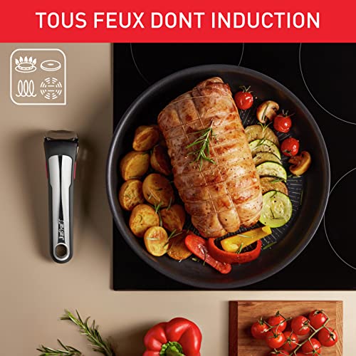 51cncskztyl 3.jpg Tefal Ingenio Poêle grill Induction Antiadhésif Aluminum Empilable Eco Resist 26 cm Lavabo
