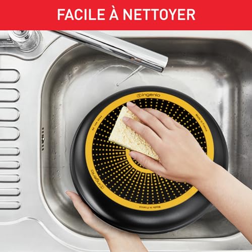 51dz7jjdghl.jpg Tefal Ingenio Lot de 2 poêles 24/28 cm - Revêtement antiadhésif facile à nettoyer pour la cuisine quotidienne en France