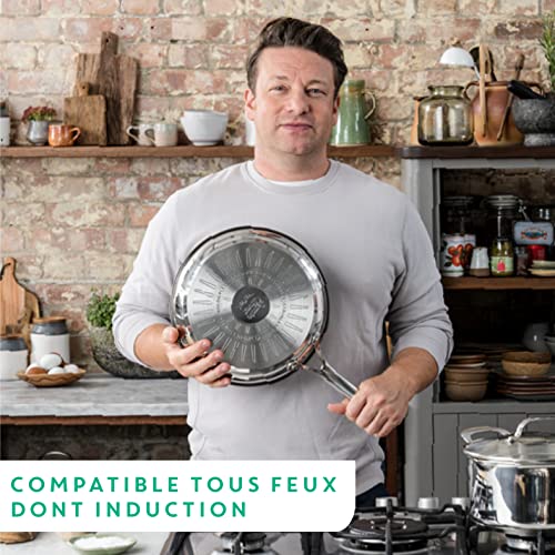 51em1lrxfel 1.jpg Tefal Jamie Olivers Cook's Direct Inox Poêles Induction Antiadhésif Indicateur de Cuisson Poignée Séure Rivetée 20/24/28