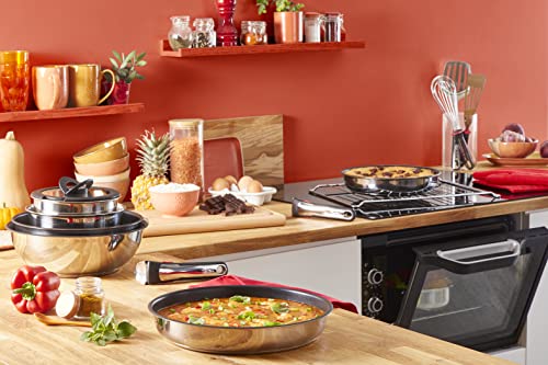 51gqaqchxxl 1.jpg Tefal Ingenio, Batterie de cuisine 15 pièces, Induction et Acier inoxydable pour Maîtres-Cuisiniers Actifs, Cuisine à Do