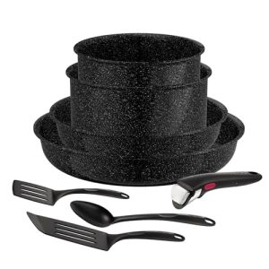 Tefal Ingenio Lot 8pièces Revêtement céramique antiadhésif pour induction Casseroles et poêles Poignée amovible Fabriqué