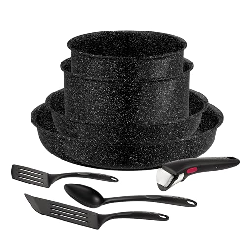 51guliysyfl.jpg Tefal Ingenio Lot 8pièces Revêtement céramique antiadhésif pour induction Casseroles et poêles Poignée amovible Fabriqué