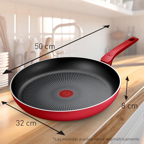 51igfb8ksbl.jpg Poêle antiadhésive 32cm rouge pour la maison - faciles à nettoyer - revêtement durable -Idéal pour la famille - cuisine