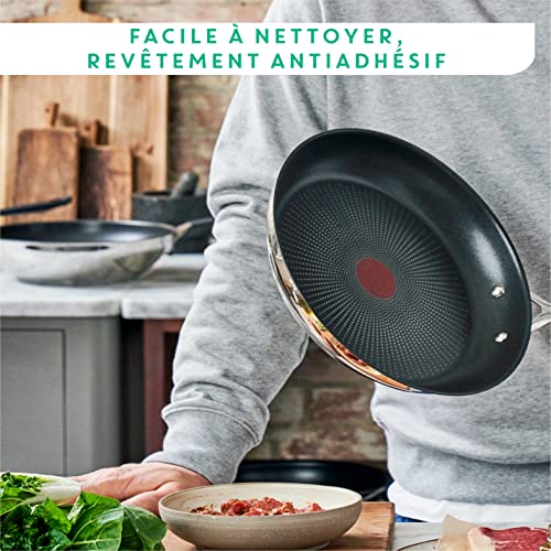 51iygz jaql 1.jpg Tefal Jamie Olivers Cook's Direct Inox Poêles Induction Antiadhésif Indicateur de Cuisson Poignée Séure Rivetée 20/24/28