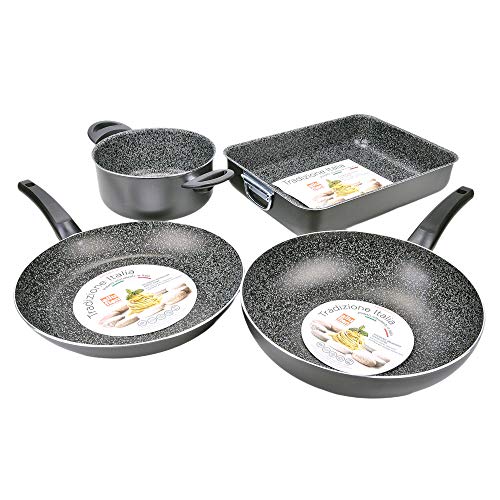 51j6euloail.jpg Alluflon Tradizione Italia Poêle à frire 22 cm, revêtement anti-adhésif et anti-rayures, lavable au lave-vaisselle