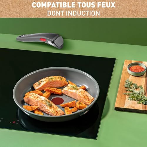 51jcvcvtmgl.jpg Tefal Ingenio Renew Poêle 22 cm - Induction, Revêtement céramique antiadhésif, Thermo-Signal, Fabriqué en France, L26003