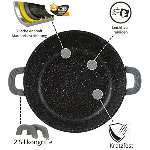 51lu0q82iwl.jpg Cheffinger Sauteuse 32 cm noire | Cocotte à induction anti-adhésive pour cuisiniers professionnels | Cuisine maison et r