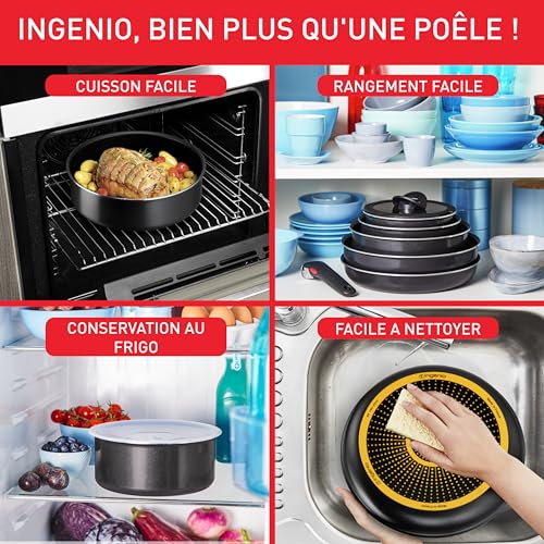 51lxtwf7drl.jpg Tefal Ingenio Batterie de cuisine 13 pièces pour cuisiniers professionnels et amateurs, Poignées amovibles et revêtement