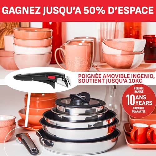 51myqaddxl.jpg Tefal Lot Ingenio Batterie de cuisine 20 pièces, induction, empilable + bloc de couteaux K2324S55, acier inoxydable