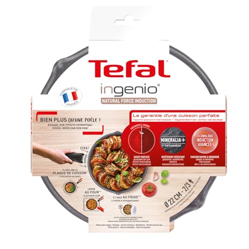 51pitq52icl.jpg Tefal Ingenio Poêle 22 cm Induction Antiadhésif Multi-usages Empilable Natural Force