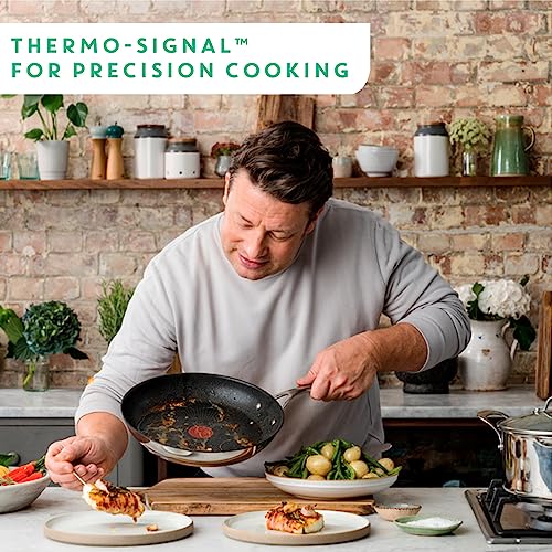 51rhrfs7igl.jpg Tefal Jamie Oliver Cook's Direct Inox Lot de 2 poêles 24/28 cm pour cuisine professionnelle et amatrices de cuisine, con