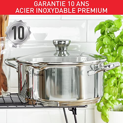 51rasenumcl 1.jpg Tefal Batterie de cuisine Duetto On A705S636, Acier inoxydable 18/10, Induction, Garantie 10 ans, Convient aux cuisines