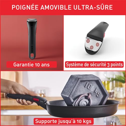 51t2on4w1kl.jpg Tefal Ingenio Lot 6 Pièces Induction Fonte d’Aluminium Compatible Lave-Vaisselle Cocottes et Poêles