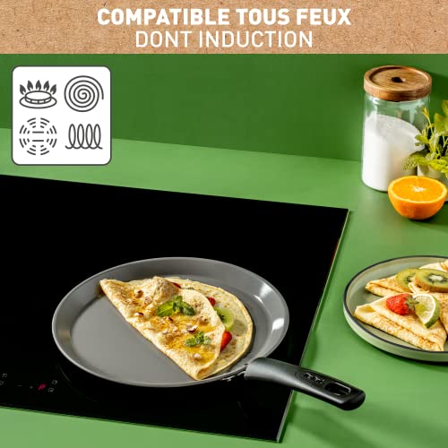 51tnacvtpbl.jpg Poêle à crêpe Tefal Gris, induction, revêtement céramique, écologique et saine cuisson