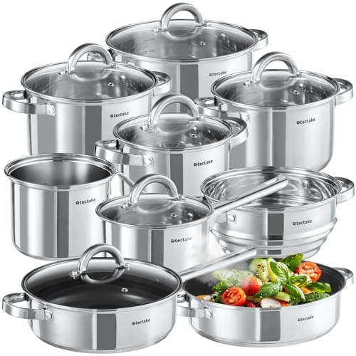 51vyqvy9wl.jpg tectake® Set de casseroles et poêles inox anti-adhésif pour induction cuisinère gaz et vitrocéramique idéal pour cuisini