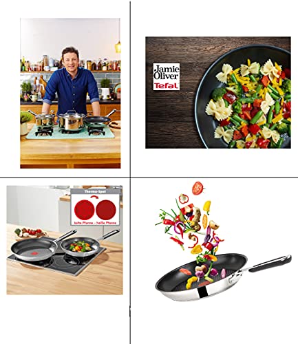 51x6kxckhis.jpg Tefal B12 Jamie Oliver Set de casseroles et poêles en acier inoxydable Spiegelglanz, Cuisine professionnelle, Cuisine à