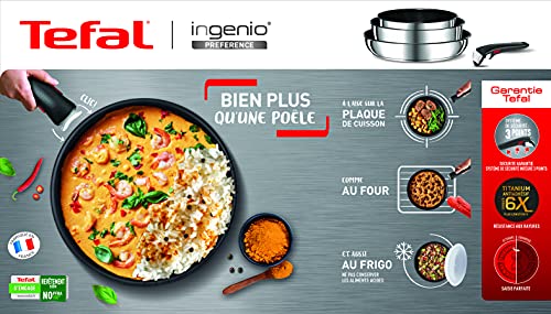 51xu3qhsdal.jpg Poêle Tefal Ingenio Preference 22 cm, Acier inoxydable, Polyvalente, Cuisine amateur, Cuisine induction, Revêtement anti