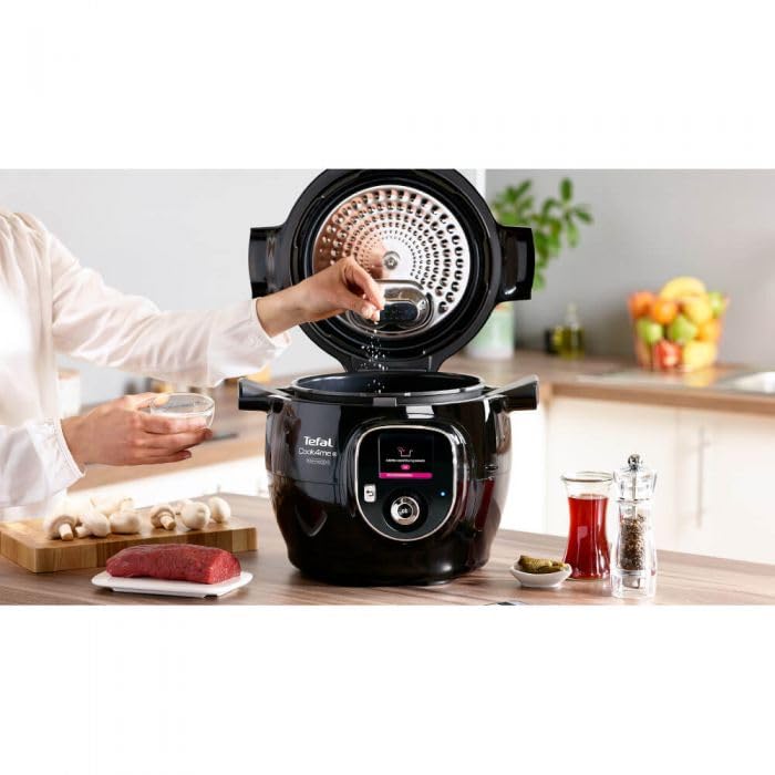 51y0qcsguml.jpg Tefal Cook4Me+ Connect Smart Multicuiseur CY855830 - 1600 W - 6 L - 6 modes de cuisson - 150 recettes - application dédi