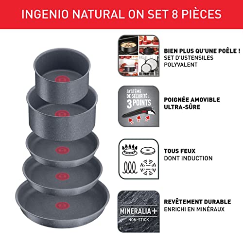 51yqwni rfl.jpg Tefal Ingenio Batterie de cuisine 8 pièces, induction, revêtement antiadhérent, empilable, poignée amovible, compatible