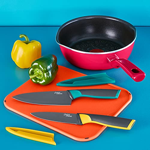 51a60noraas.jpg Tefal Chefclub Poêle profonde 22 cm Rouge framboise, Revêtement antiadhésif Titanium, Thermo-Signal Induction G8061704