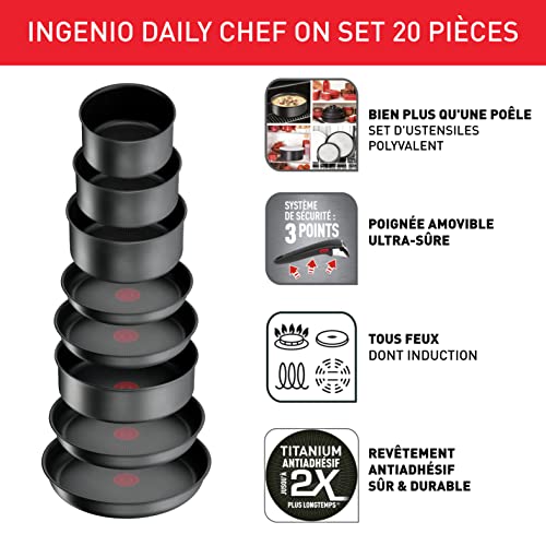 51bodotjvhl.jpg Tefal Ingenio 20 Pièces Batterie de Cuisine Induction Empilable Fabriqué en France Daily Chef On L7619402