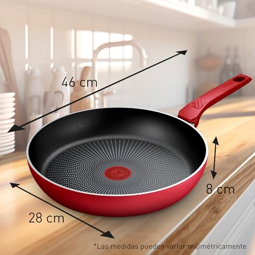 51cy5309mpl.jpg Poêle antiadhésive 28cm rouge pour cuisinier expérimenté - cuisine à haute température - revêtement durable - C2890602