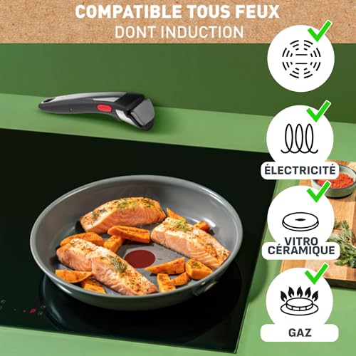 51datosqj0l.jpg Tefal Ingenio Lot de 5 Pièces Poêles et Casseroles Amovibles pour Induction Ceramic Coating Éco-Conçu France