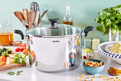 51dgd8ityl.jpg Tefal E3086404 marmite 28 cm induction + couvercle, cuisiniers amateurs, cuisine à la maison, mijoter et bouillir, garan