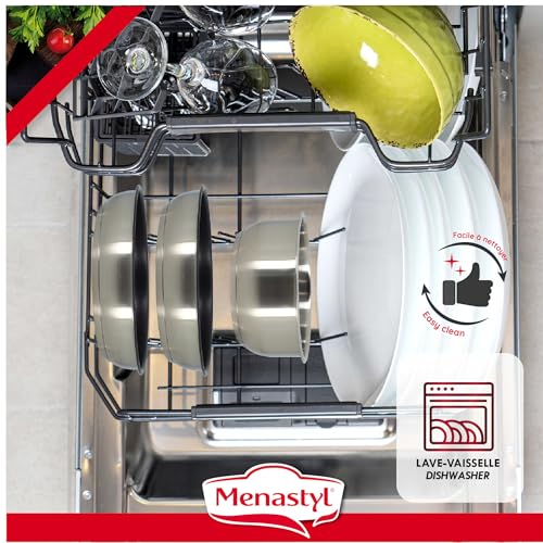 51douzyecml.jpg MENASTYL Batterie de cuisine inox amovible 6 pièces IRIS 3 poêles 2 casseroles poignée sécuritaire tous feux Acier inoxy