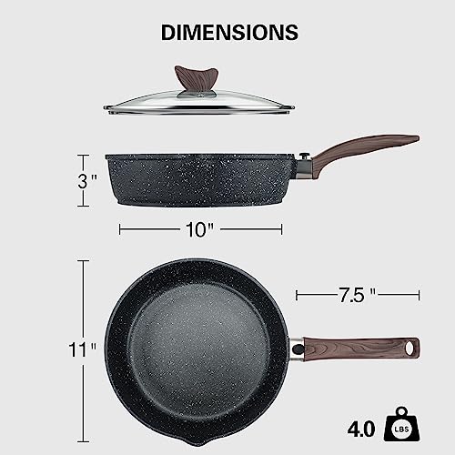 51gcyvq3vl.jpg Poêle à Frire Profonde Kordisen 28 cm pour Cuisson Rapide et Facile