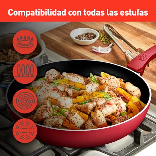 51gyumpjdal.jpg Poêle antiadhésive 28cm rouge pour cuisinier expérimenté - cuisine à haute température - revêtement durable - C2890602