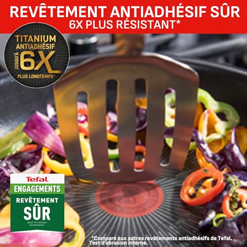 51i nts48cl.jpg Tefal Ingenio Batterie de cuisine 8 pièces pour induction, Revêtement antiadhésif résistant, Empilable Daily Chef