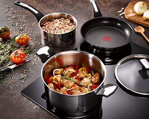 51i00k3ucil.jpg Poêle Tefal Emotion 20 cm, Revêtement antiadhésif, Cuisson équilibrée Élégance et praticité Induction E3000204