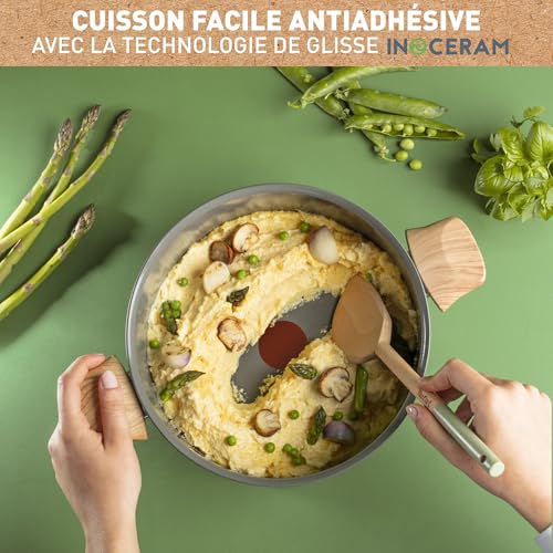 51iianzkvjl.jpg Revêtement antiadhésif Tefal Renew Faitout 24 cm Cuisson saine, Eco-conçue, Fabriqué en France Thermo-Signal C4254613