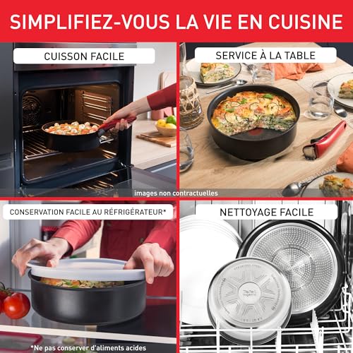 51j7zvb3ml.jpg Tefal Ingenio Lot 8pièces Revêtement céramique antiadhésif pour induction Casseroles et poêles Poignée amovible Fabriqué