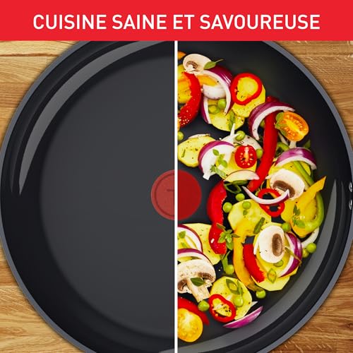 51ms xks1ll 1.jpg Tefal Duetto On Batterie de 3 Poêles 20/24/28cm pour Cuisine Élégante Garantie 10 ans Revêtement Antiadhésif Go Ceram G7