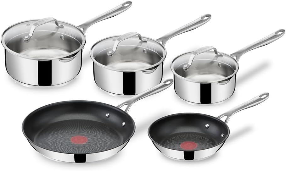 51mun anwil.jpg Tefal Jamie Olivers Cook's Direct Inox Batterie de cuisine 8 PCS & Poêle 24 cm - Antiadhésif, Induction, Sécurité|Matéri