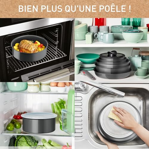 51nntfyiml.jpg Tefal Ingenio Renew Poêle 22 cm - Induction, Revêtement céramique antiadhésif, Thermo-Signal, Fabriqué en France, L26003